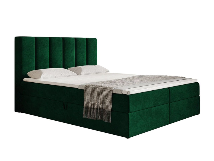 Boxspringbett mit Bettkasten 140x200 Cascada Grün