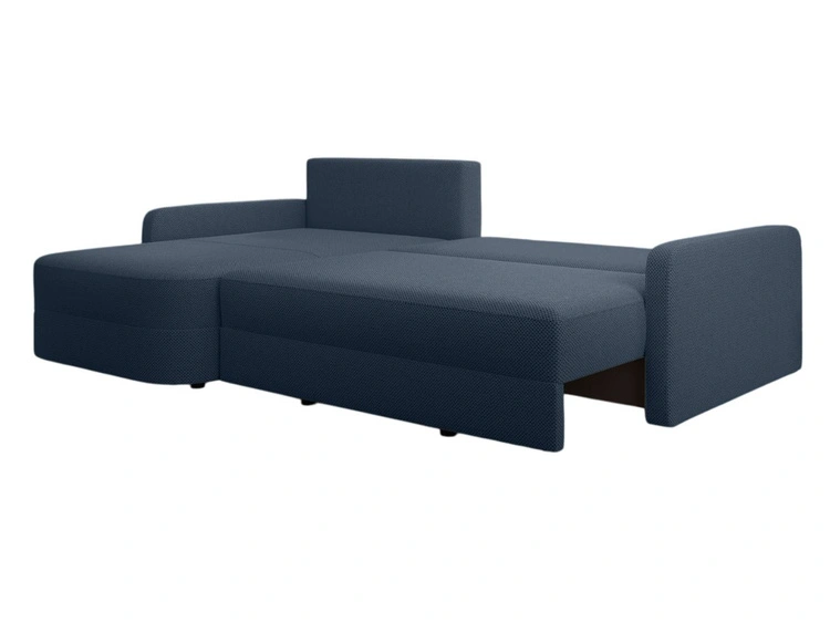 Ecksofa L-Form mit Schlaffunktion und Bettkasten Arvento Dunkelblau