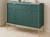 Kommode mit Türen und Schubladen Amber Grün, Gold Frame