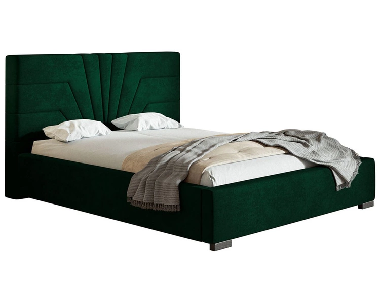 Polsterbett mit Bettkasten und Lattenrost 120x200 Tesis Dunkelgrün