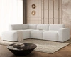 Ecksofa L-Form Links Eluno Bouclé-Stoff Weiß 