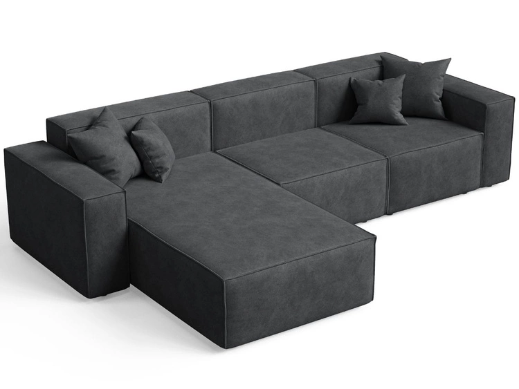 Ecksofa L-Form Links Arizona Dunkelgrau