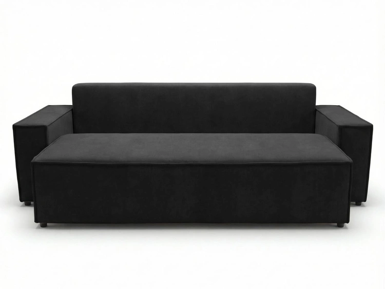 Schlafsofa mit Bettfunktion und Bettkasten Sivra Schwarz