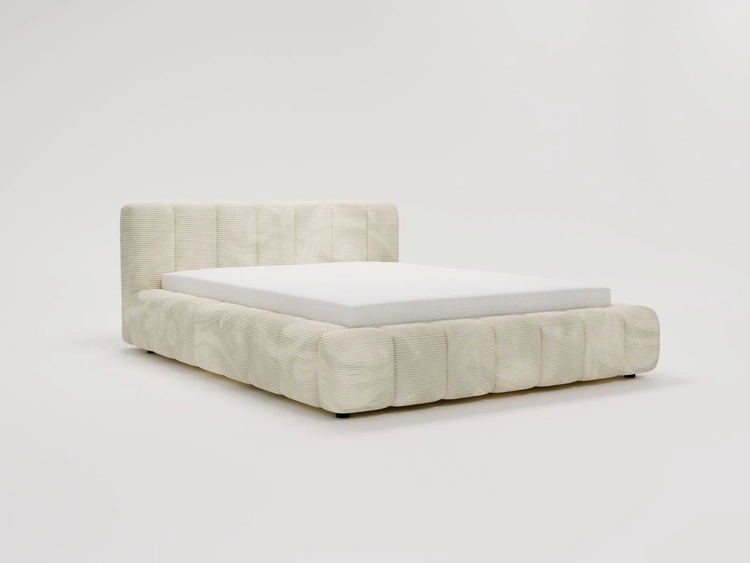 Polsterbett mit Bettkasten und Lattenrost 140x200 Ibiza Creme