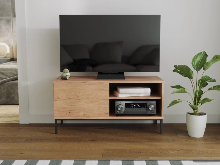 TV-Lowboard mit Türen 100 cm Soroko Hickory