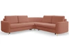 Ecksofa L-Form Links mit Schlaffunktion und Bettkasten Limon Orange
