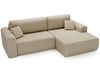 Ecksofa mit Schlaffunktion und Bettkasten Belvio rechts Beige