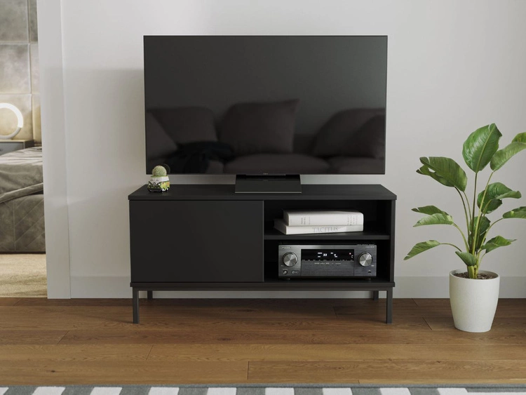 TV-Lowboard mit Türen 100 cm Soroko Schwarz