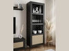 Standvitrine im Boho-Stil schmale Bellance Schwarz