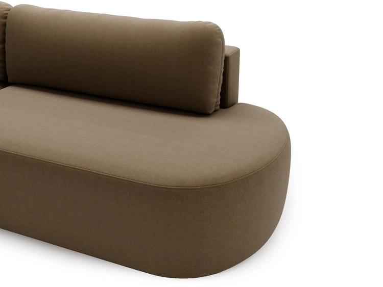 Ecksofa L-Form Links mit Schlaffunktion und Bettkasten Aurio O Braun