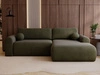 Ecksofa L-Form mit Schlaffunktion und Bettkasten Savana Rechts Grün