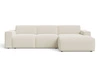 Ecksofa L-Form Rechts Lavia Bouclé-Stoff Hellbeige