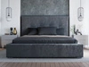 Polsterbett mit Bettkasten und Lattenrost 140x200 Valencia Dunkelgrau
