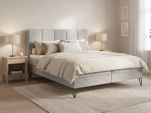 Boxspringbett mit Bettkasten 160x200 Vendi grau