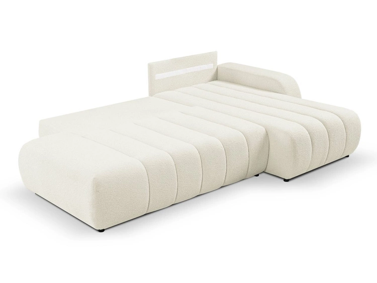 Ecksofa mit Schlaffunktion und Bettkasten Rechts Adoro Creme