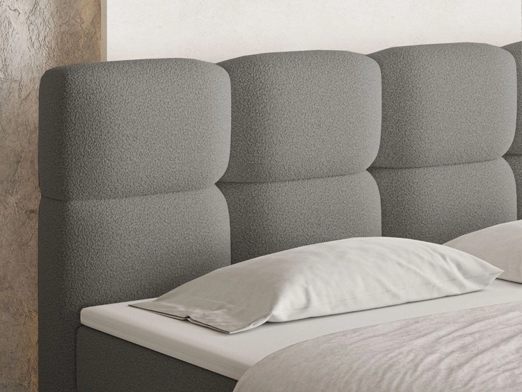 Boxspringbett mit Bettkasten 180x200 Rivon Grau