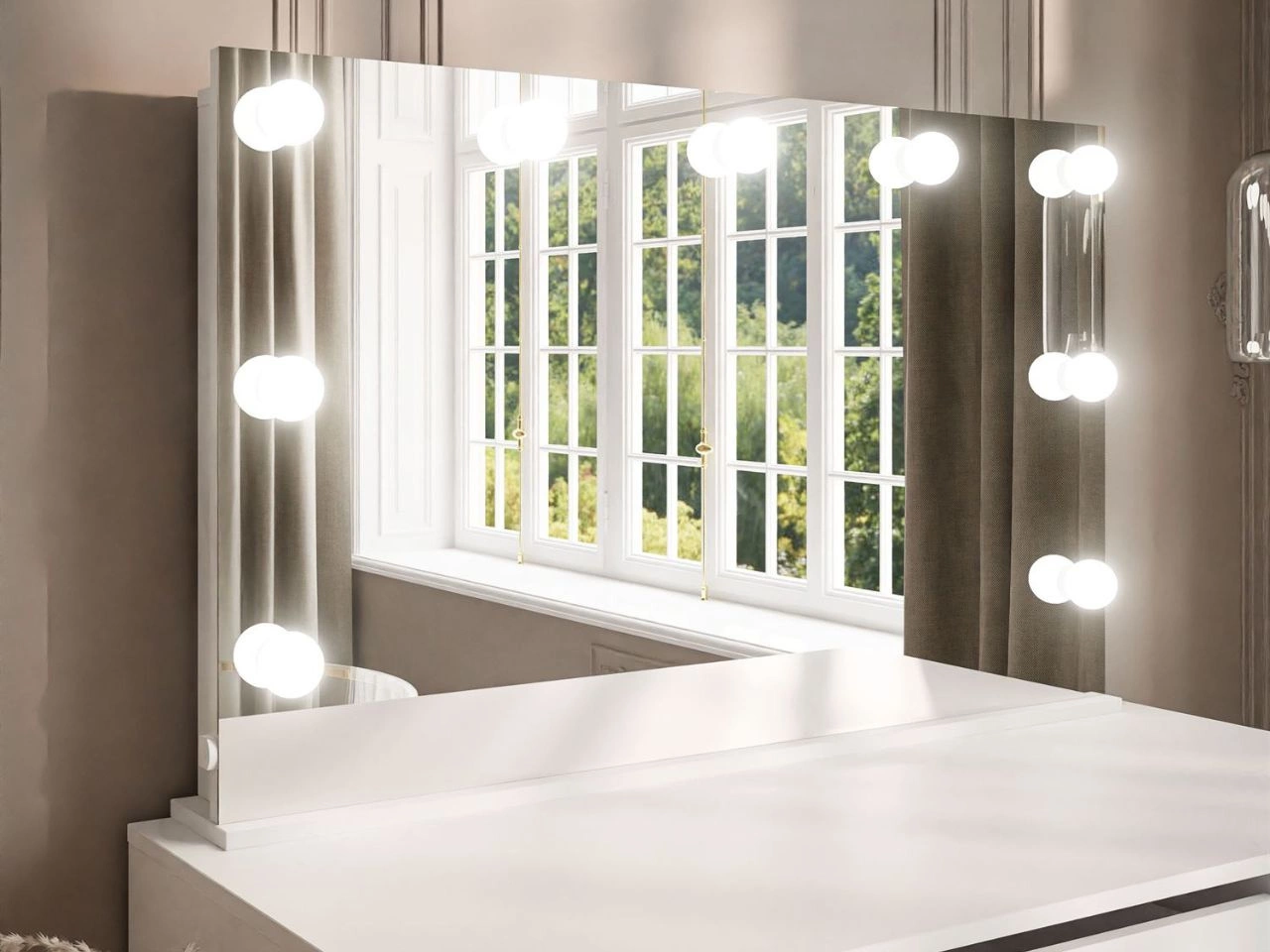 Spiegel mit LED-Beleuchtung für das Schlafzimmer Melo Elite Weiß