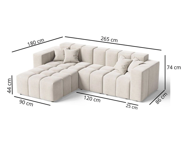 Ecksofa L-Form Links Moderne Ecksofa Loopo Schwarz