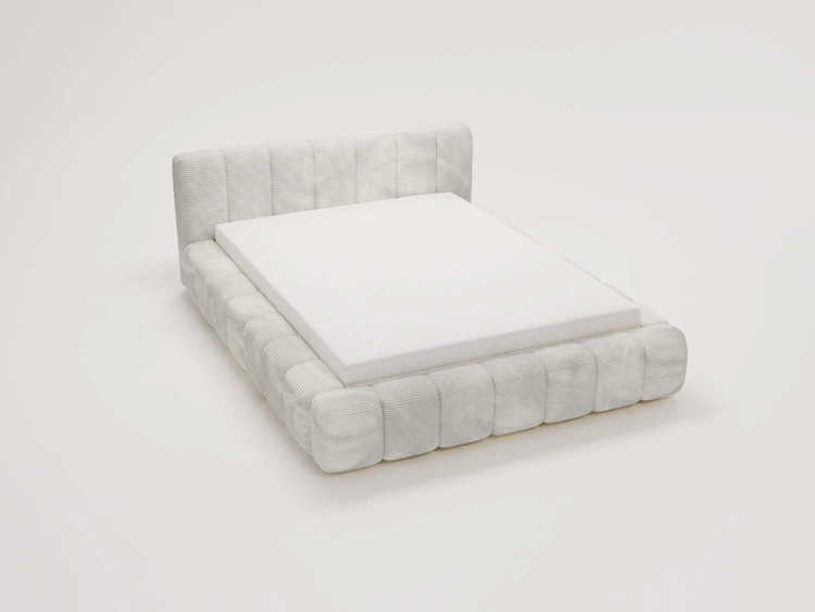 Polsterbett mit Bettkasten und Lattenrost 120x200 Ibiza Grau