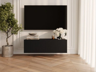 TV-Lowboard mit Türen 100 cm Kioto Schwarz matt