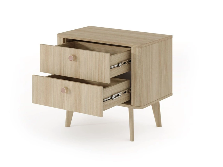 Nachttisch mit zwei Schubladen Bilancio Eiche Barista
