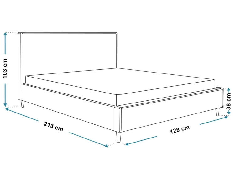 Polsterbett mit Lattenrost 120x200 Grenada Dunkelblau