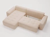 Ecksofa L-Form Links mit Schlaffunktion und Bettkasten Portland Beige