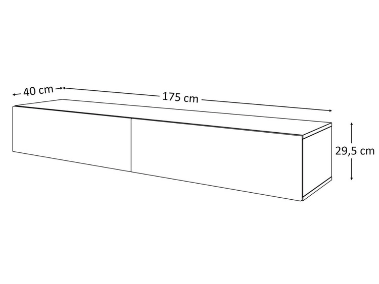 Hängende Wohnwand für das Wohnzimmer Sorelle Schwarz Matt