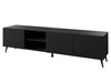 TV-Schrank mit schwarzen Metallbeinen und gefrästen Fronten 3D Celiane Schwarz matt