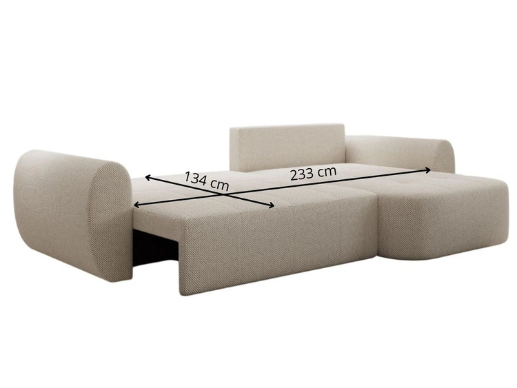 Ecksofa L-Form mit Schlaffunktion und Bettkasten Avessio Grau