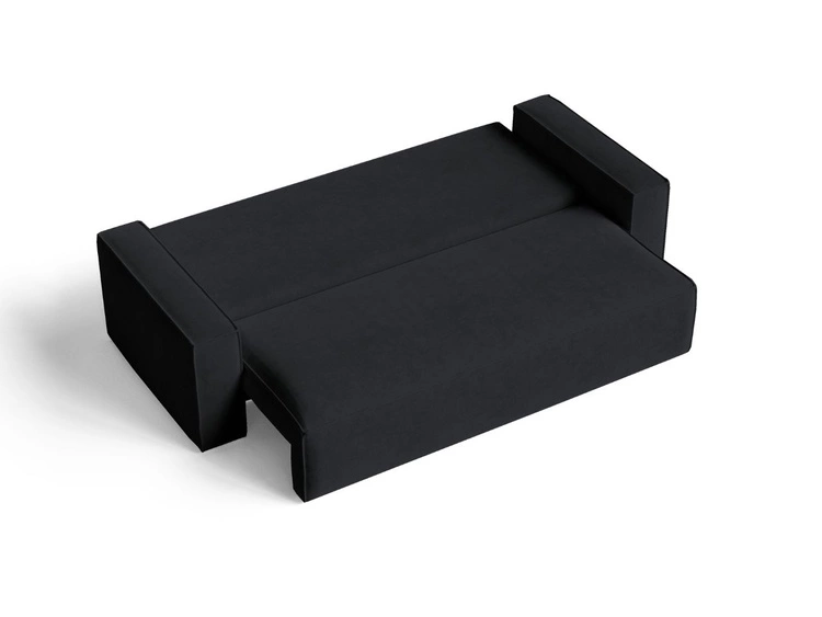 Schlafsofa mit Bettfunktion und Bettkasten Sivra Schwarz