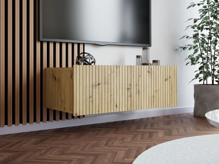 TV-Lowboard mit Türen 100 cm Kioto Artisan Eiche