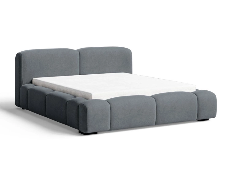 Polsterbett mit Bettkasten und Lattenrost 120x200 Aubi Dunkelgrau