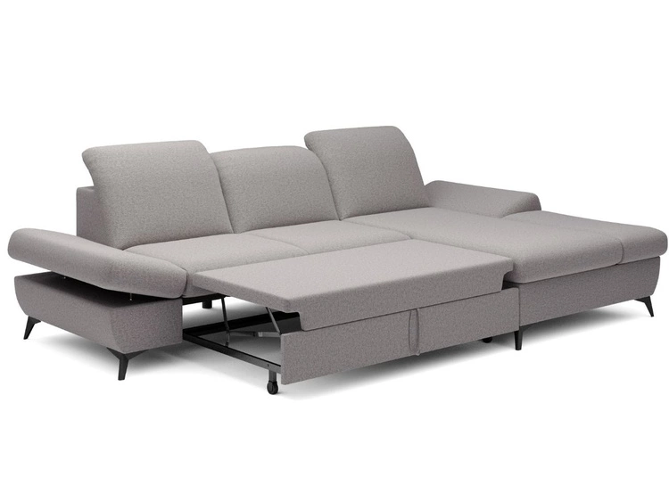 Ecksofa L-Form Rechts mit Schlaffunktion und Bettkasten Hannover Grau