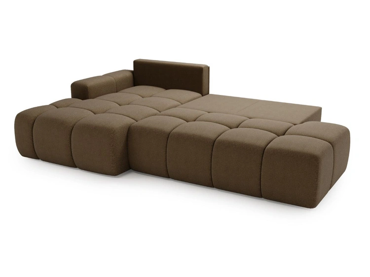Ecksofa L-Form Links mit Schlaffunktion und Bettkasten Montero Braun