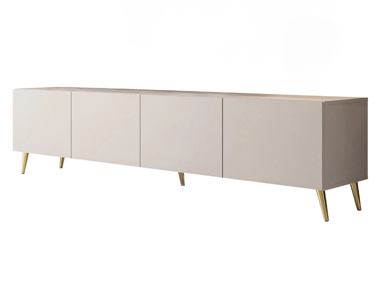 TV-Lowboard mit Türen auf Goldenen Metallbeinen 200 cm Nodoo Kaschmir