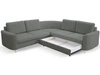Ecksofa L-Form Links mit Schlaffunktion und Bettkasten Limon Grau