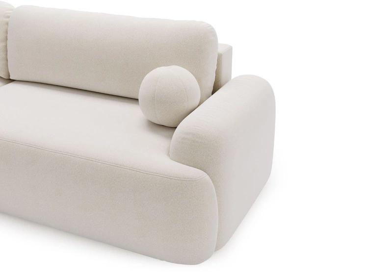 Ecksofa L-Form Links mit Schlaffunktion und Bettkasten Aurio Weiß