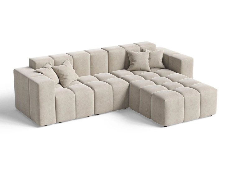 Ecksofa L-Form Rechts Moderne Ecksofa Loopo Beige