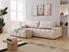 Ecksofa L-Form mit Schlaffunktion und Bettkasten Havi Links Hellbeige