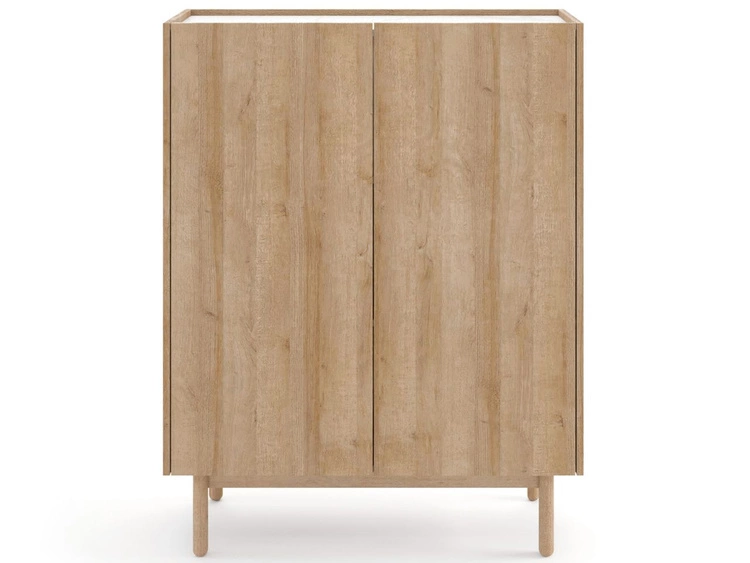 Türkommode Braha Riviera Eiche, Marmor Bianco