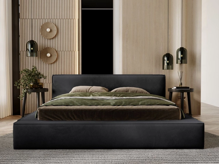 Polsterbett mit Bettkasten und Lattenrost 120x200 Mali Schwarz