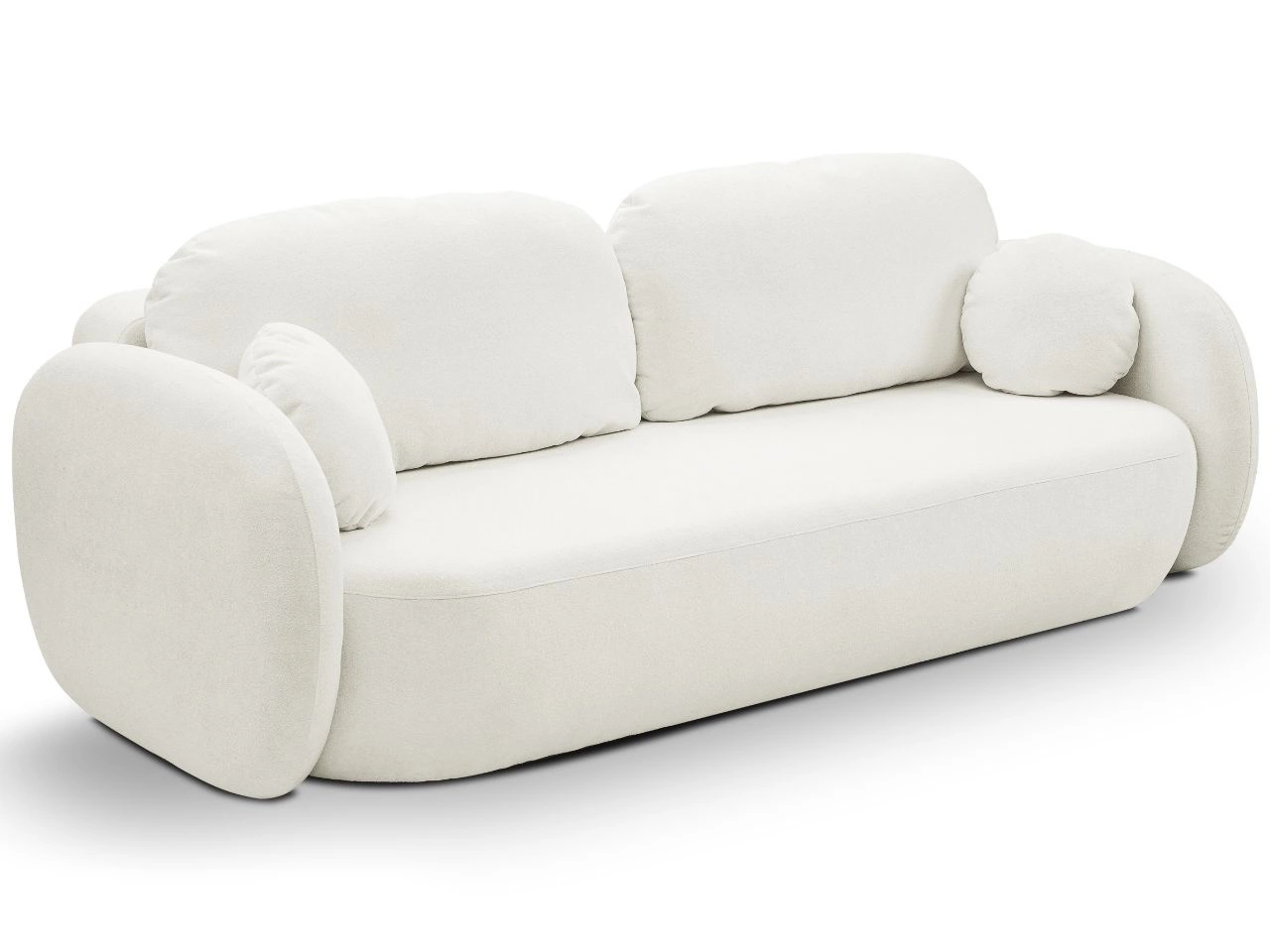 Schlafsofa mit Bettfunktion und Bettkasten Oreo Creme