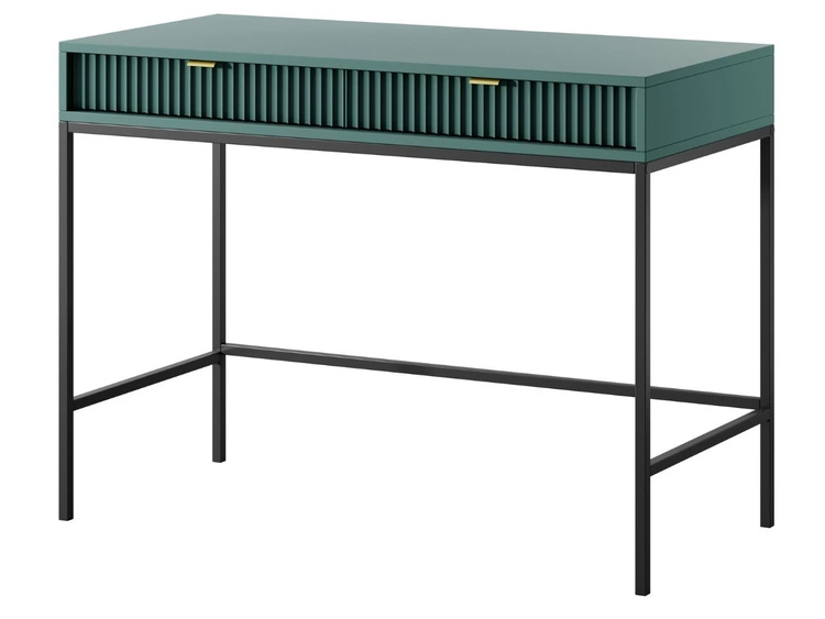Schminktisch mit Schubladen Amber Grün, Schwarz Frame