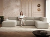 Wohnlandschaft Rechts Belluno Bouclé-Stoff Beige