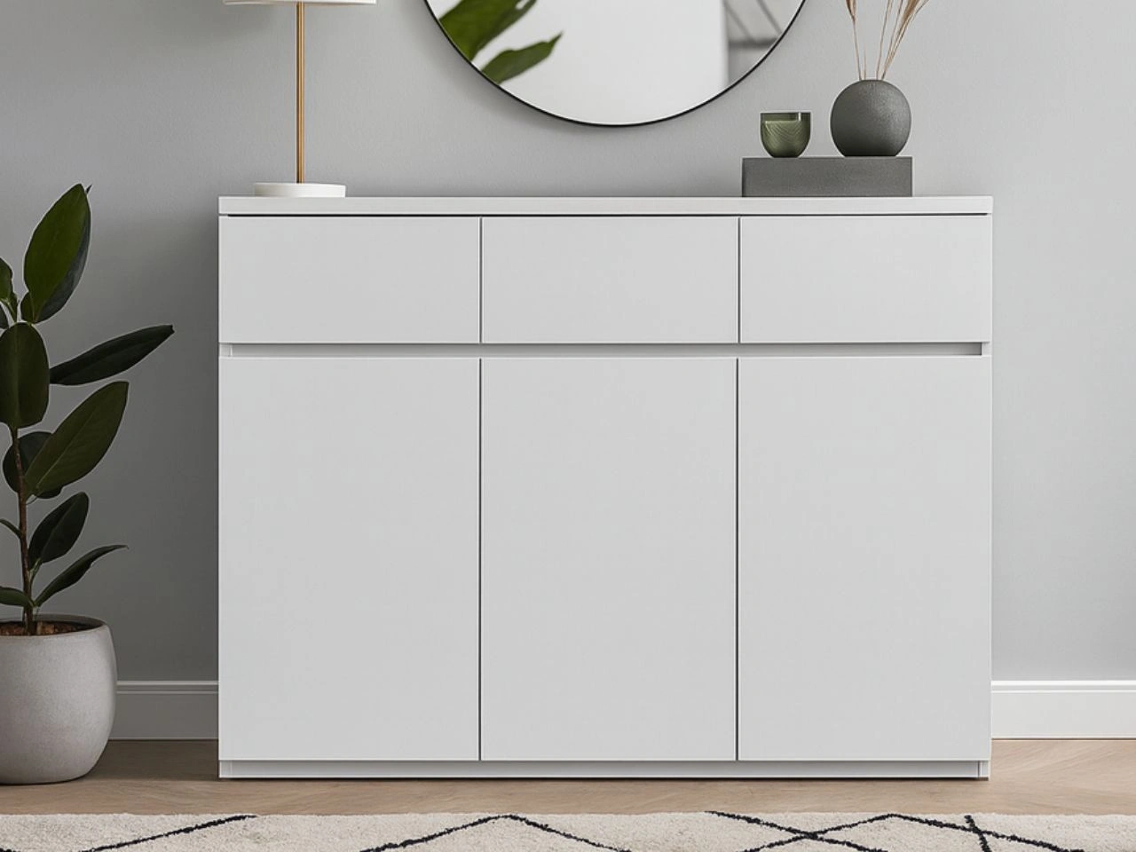 Kommode mit Türen und Schubladen Arcadia Weiß