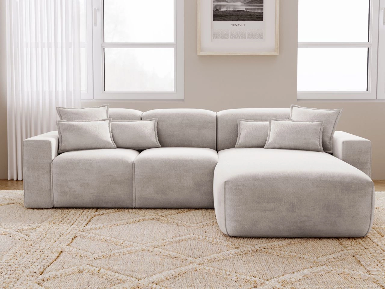 Ecksofa L-Form Rechts Moderne Ecksofa Leni Hellgrau