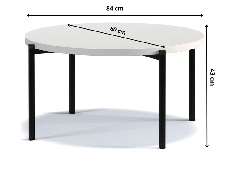 Runder Couchtisch Sevilla 84 cm Weiß Matt