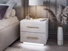 Nachttisch mit zwei Schubladen Nuveo Lux Weiß Hochglanz