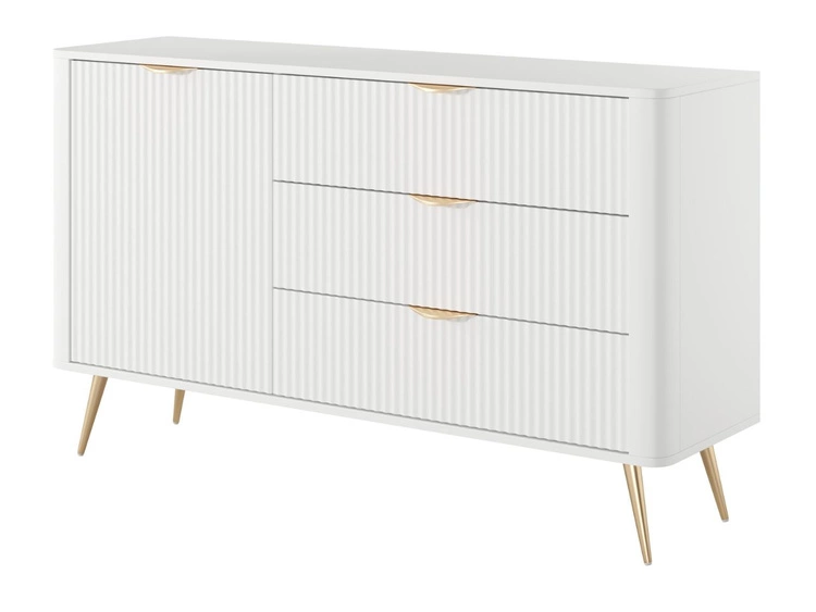 Kommode mit Türe und Schubladen Latina Weiß